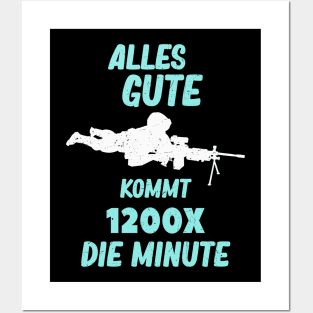 Lustiges MG Maschinengewehr Soldaten Gamer Fun Posters and Art